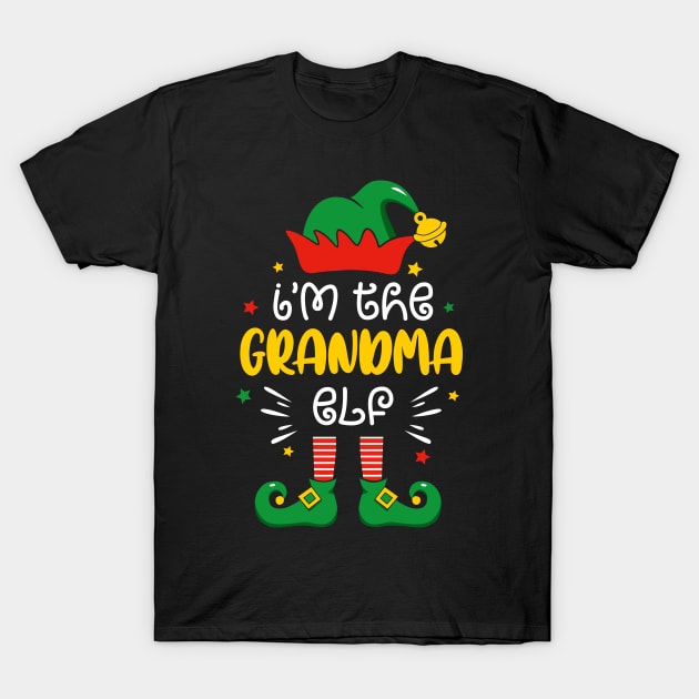 I'm The Grandma Elf  Xmas Matching Family Group Christmas T-Shirt by carpenterfry